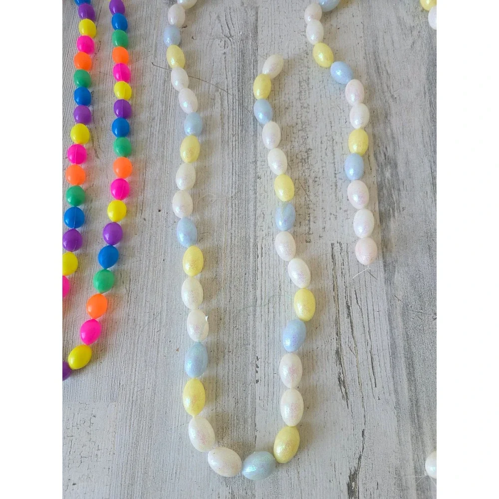 Vintage glitter rainbow Easter jelly eggs Garland blow mold spring tree decor